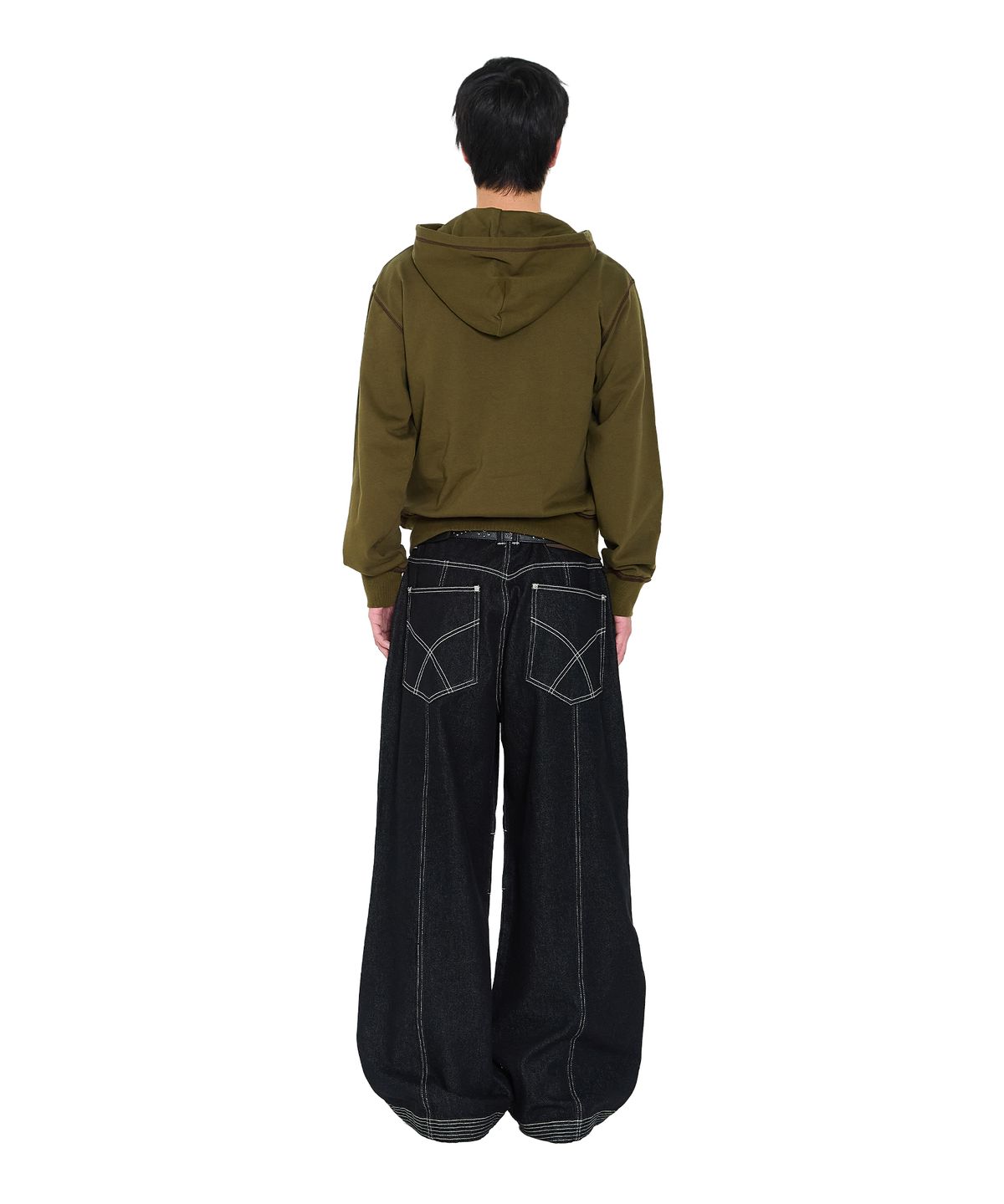 아캄(AAKAM) Oblique Zippered Cotton Zip-Up (Khaki)