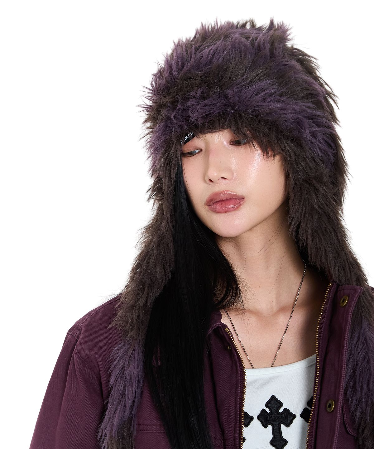 아캄(AAKAM) Hairy Puppy Hat (Purple)
