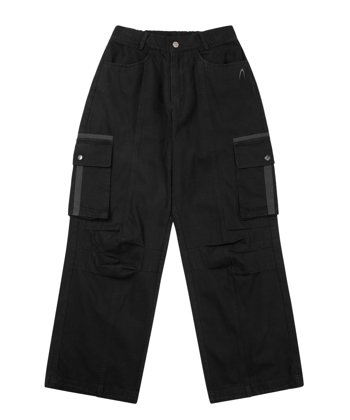 아캄(AAKAM) Knee Pin-Tuck Taped Cargo Pants (Black)