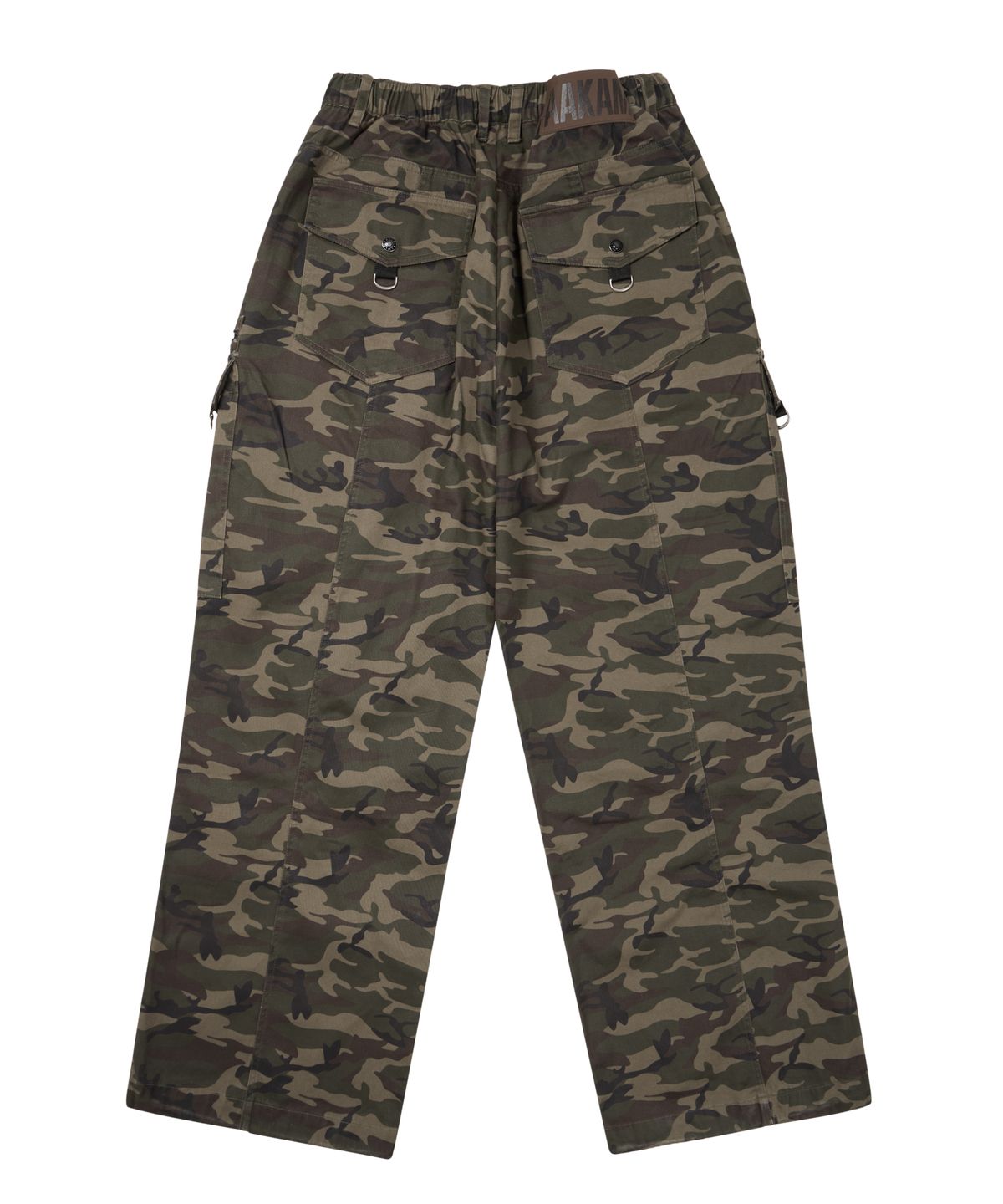 아캄(AAKAM) Knee Pin-Tuck Camo Zippered Cargo Pants (Khaki)