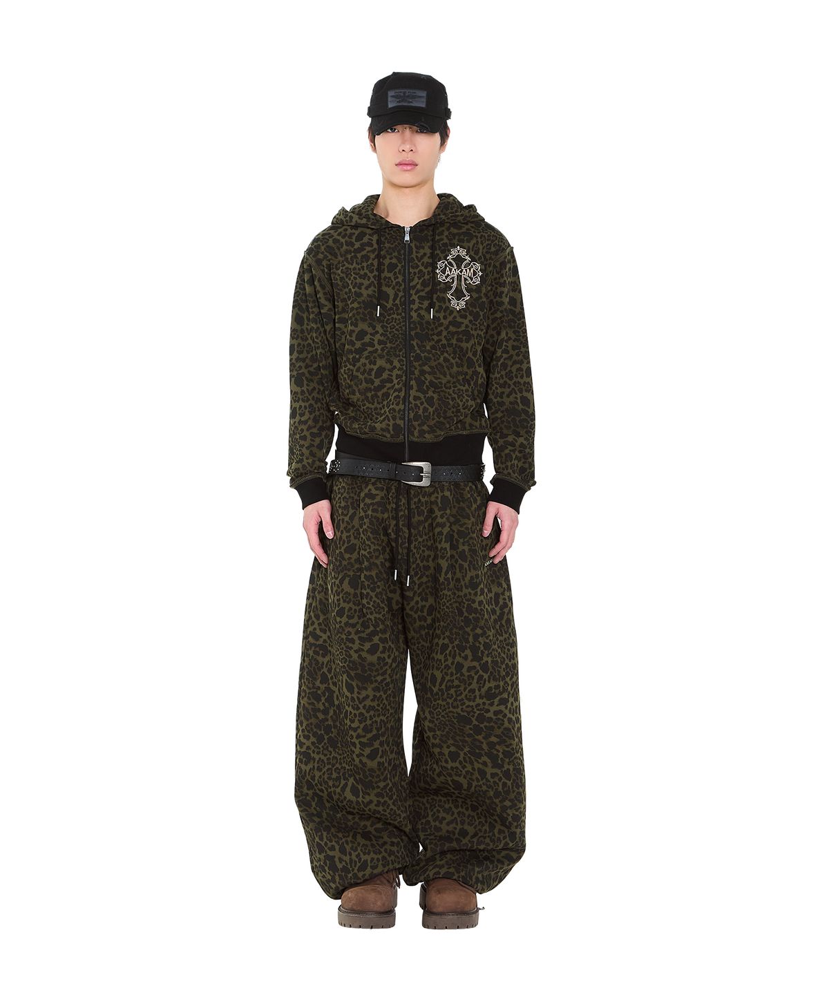 아캄(AAKAM) AKM CROS2 Leopard Zip-Up Hoodie (Khaki)