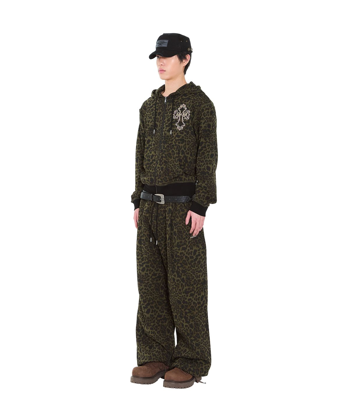 아캄(AAKAM) AKM CROS2 Leopard Zip-Up Hoodie (Khaki)