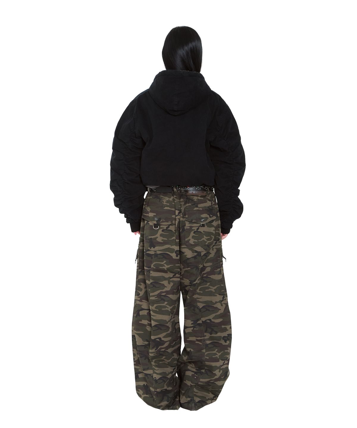 아캄(AAKAM) Camouflage Reversible Puffer Jacket (Black)
