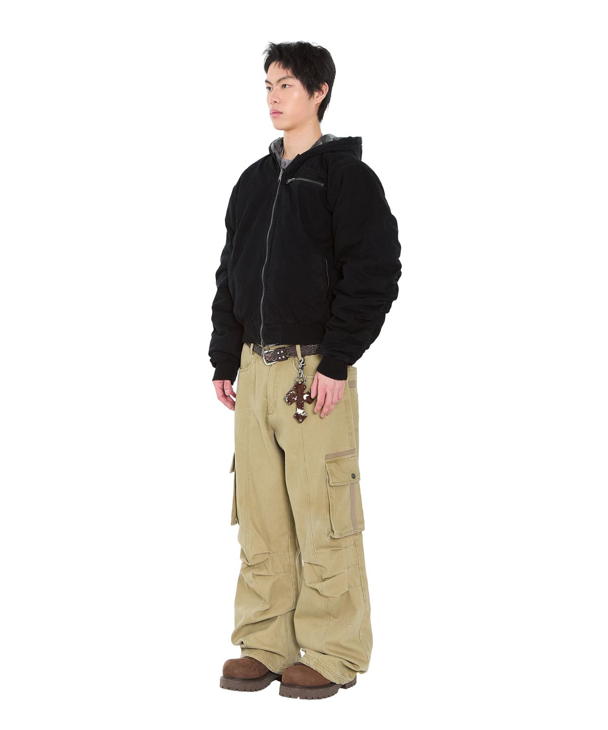 아캄(AAKAM) Camouflage Reversible Puffer Jacket (Black)