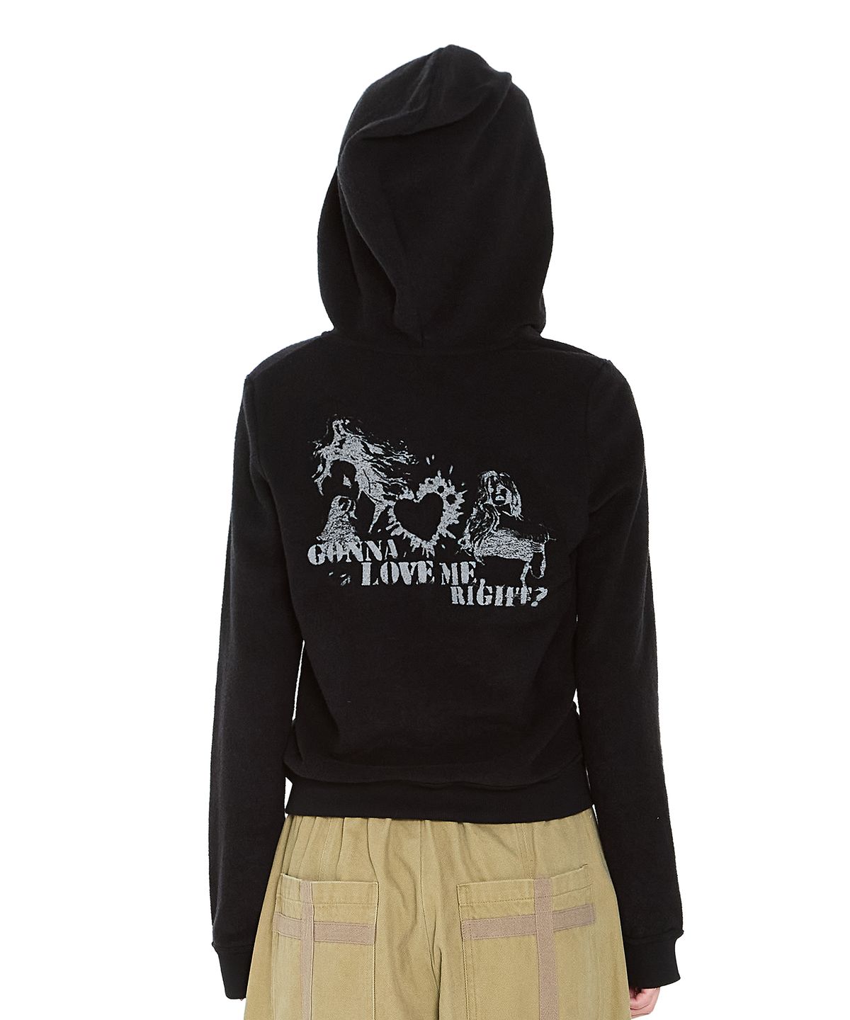 아캄(AAKAM) Incision Terry Zip-Up Hoodie (Black)