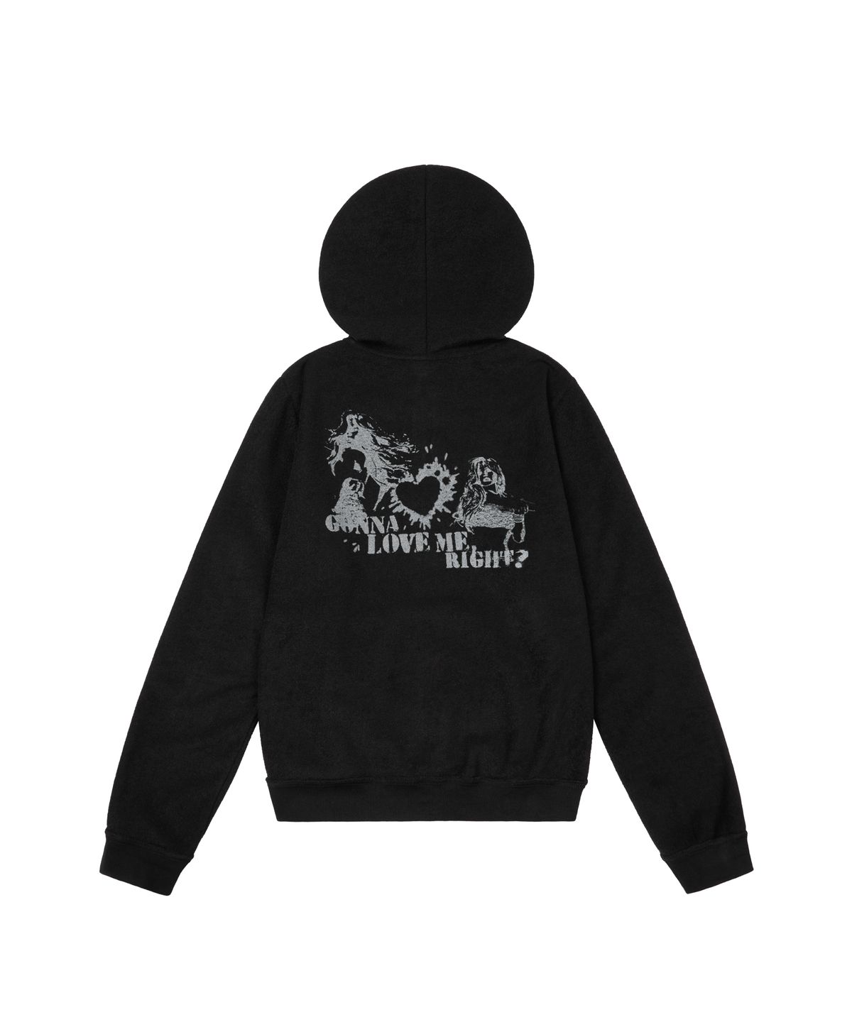 아캄(AAKAM) Incision Terry Zip-Up Hoodie (Black)