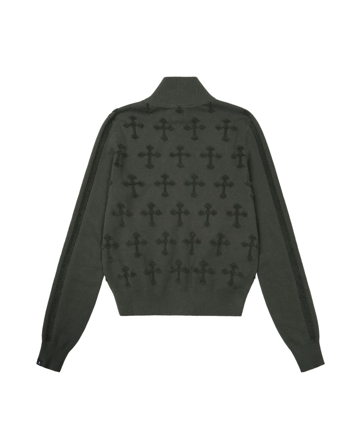 아캄(AAKAM) Cross Boucle Knit Zip-Up (Khaki)
