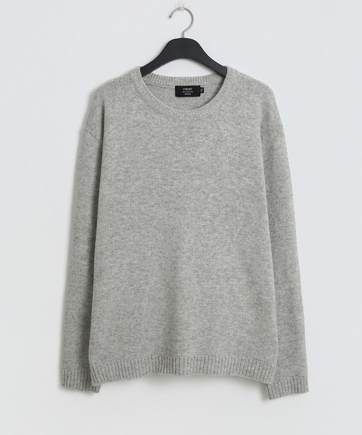 스트라이크(STRIKE) 파인블렌드 클래식 크루넥 니트 (LIGHT GREY)