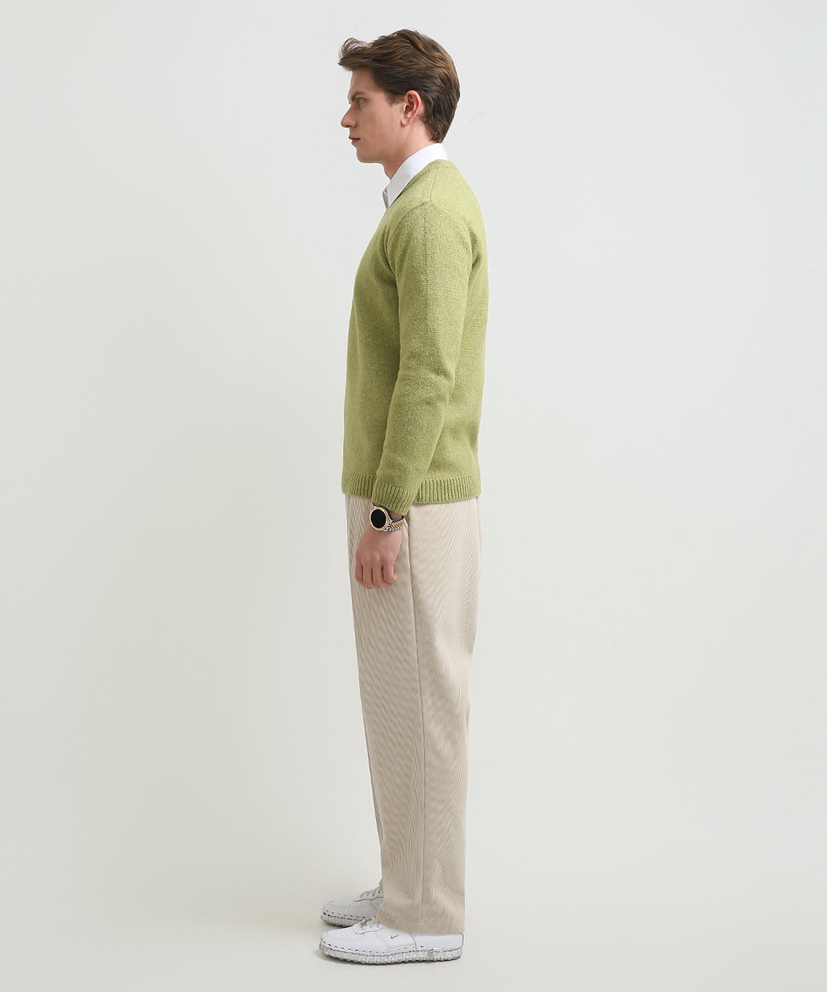 스트라이크(STRIKE) 파인블렌드 클래식 크루넥 니트 (LIME GREEN)