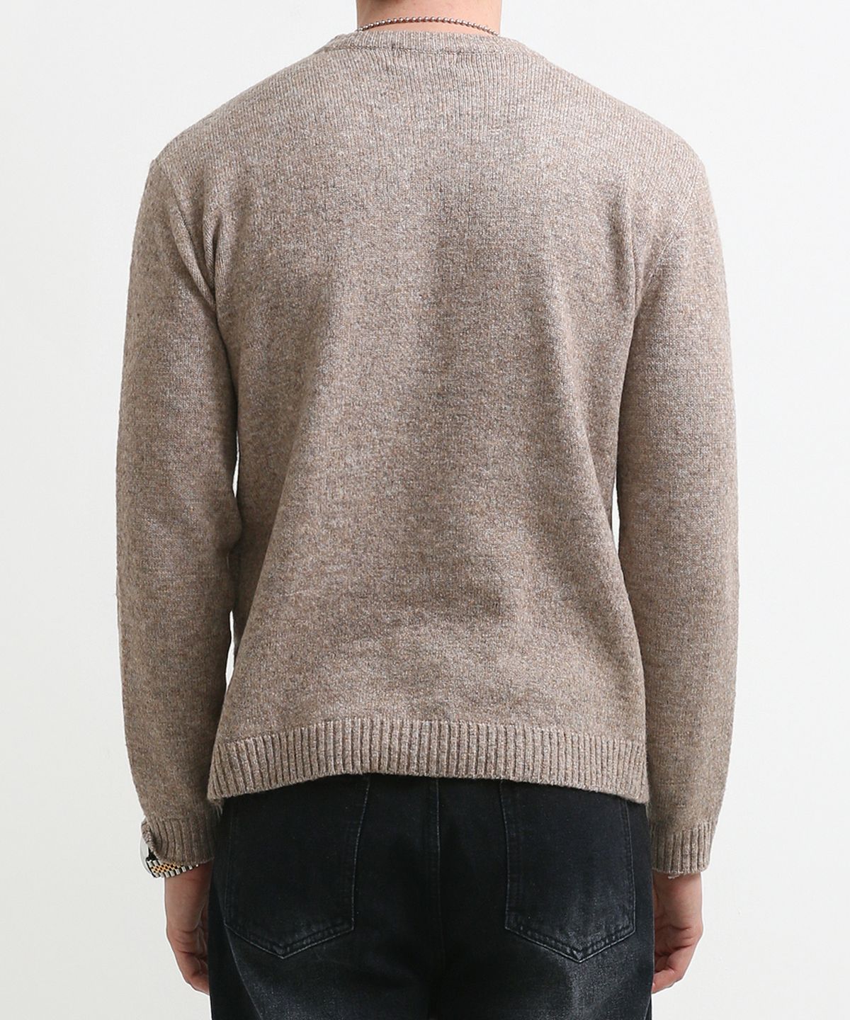스트라이크(STRIKE) 파인블렌드 클래식 크루넥 니트 (LIGHT BROWN)