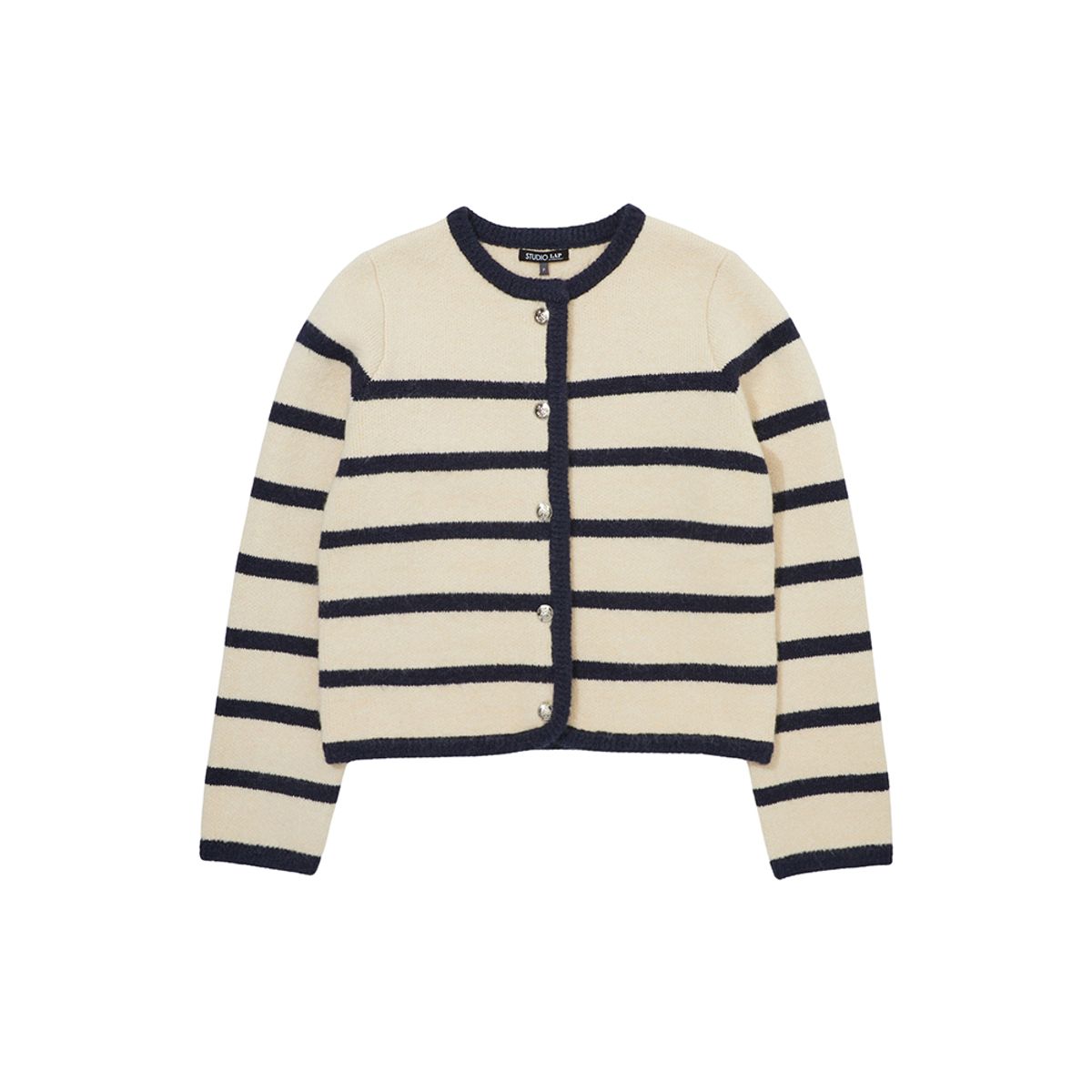 랩(LAP) 단가라 금속단추 가디건 AR4KGA69