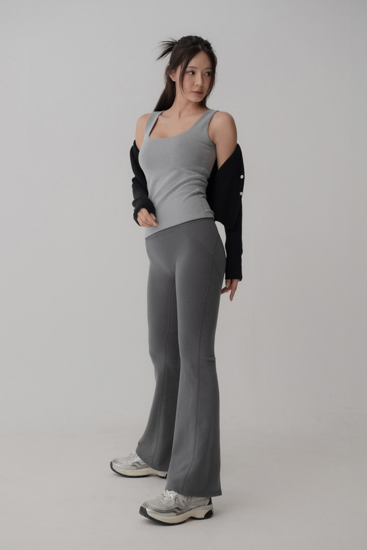 비나앤코(VINAANDCO) 겨살커버 양면기모 심플기본탑 - 멜란지그레이 (S/M/L/XL)