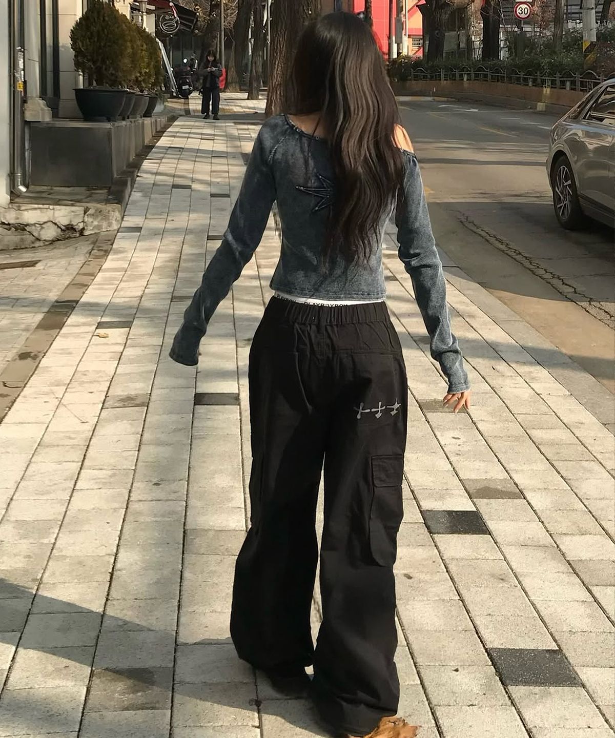 로우그(RAWGUE) 온본 로고 카고 팬츠_블랙