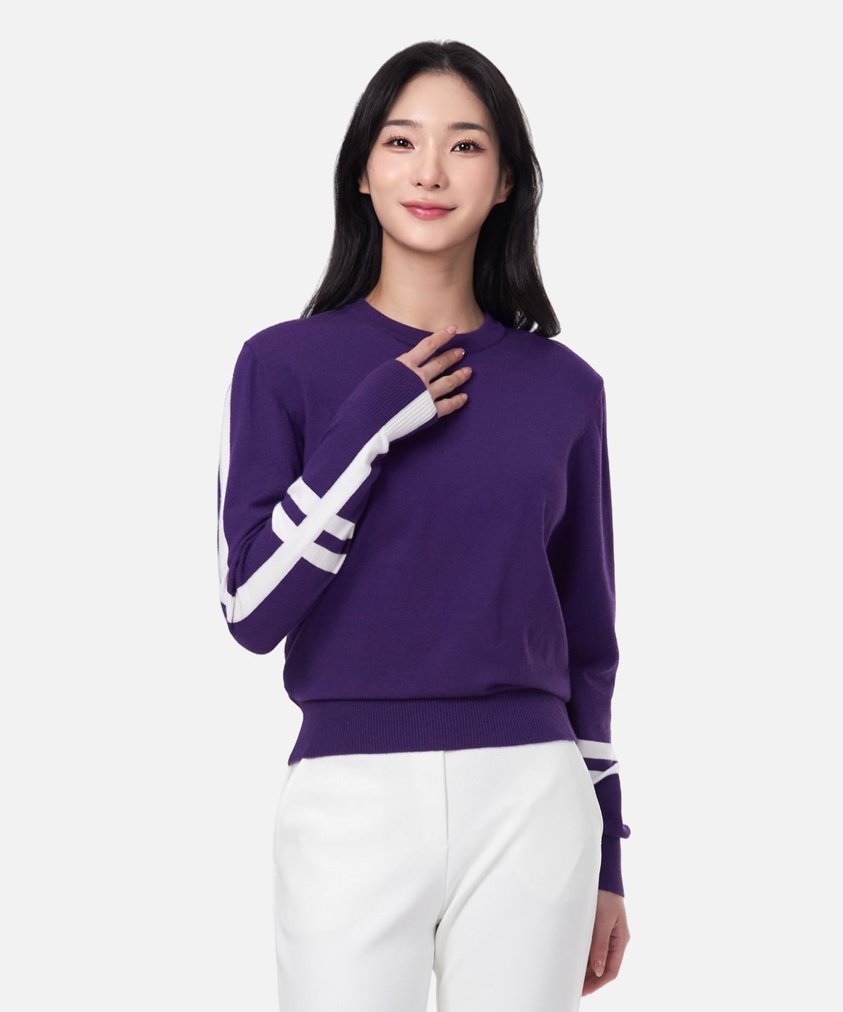 투엘라(2ELA) 여성 그레이스 니트 라운드 긴팔 티셔츠 3 Colors