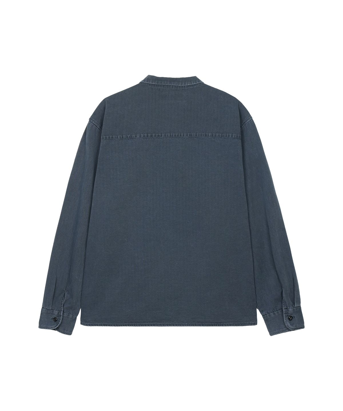 구보(GUVO) Washed open-collar shirt, navy