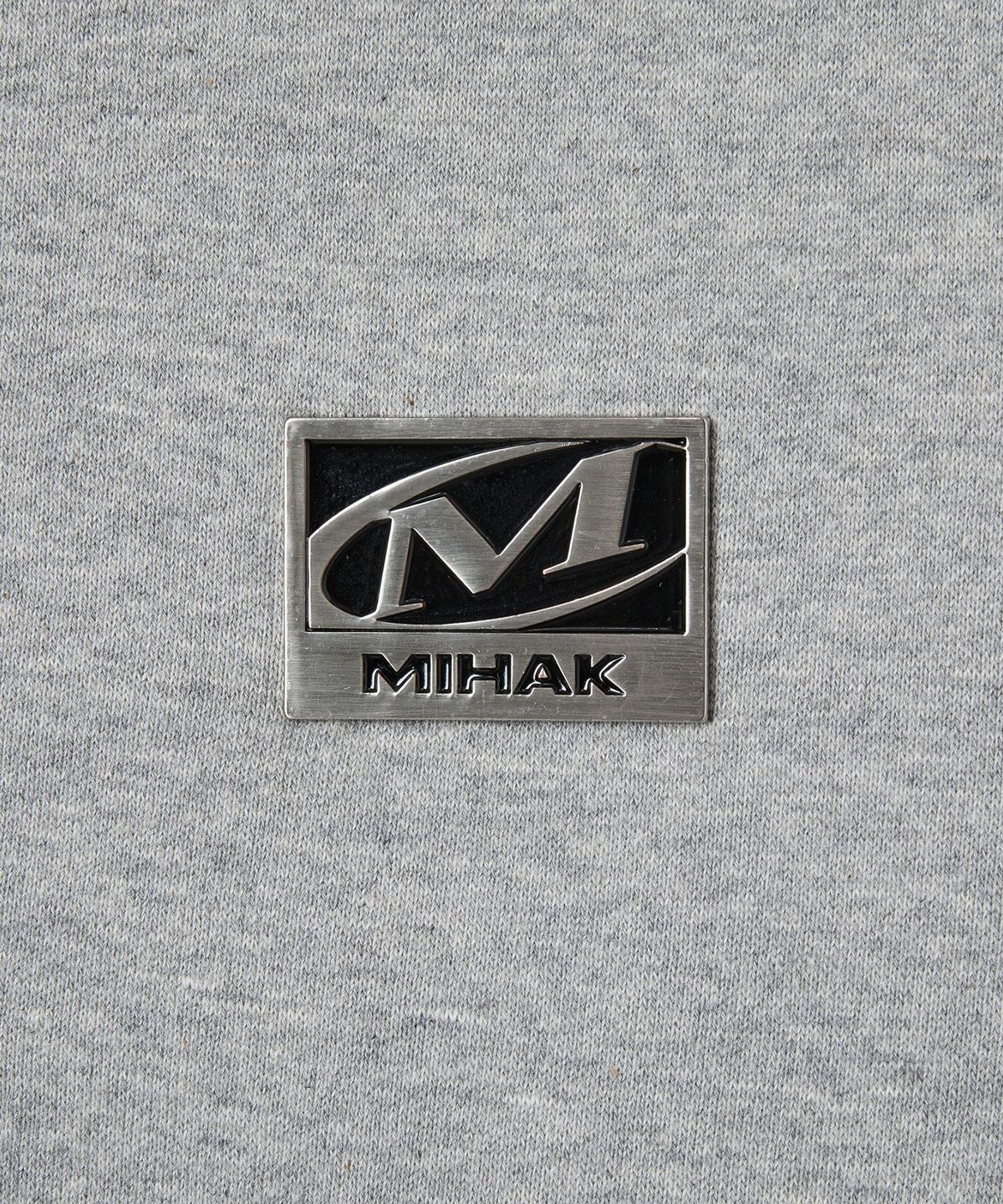 미학(MIHAK) 메탈 플레이트 기모 크롭 후디 집업 (GRAY)