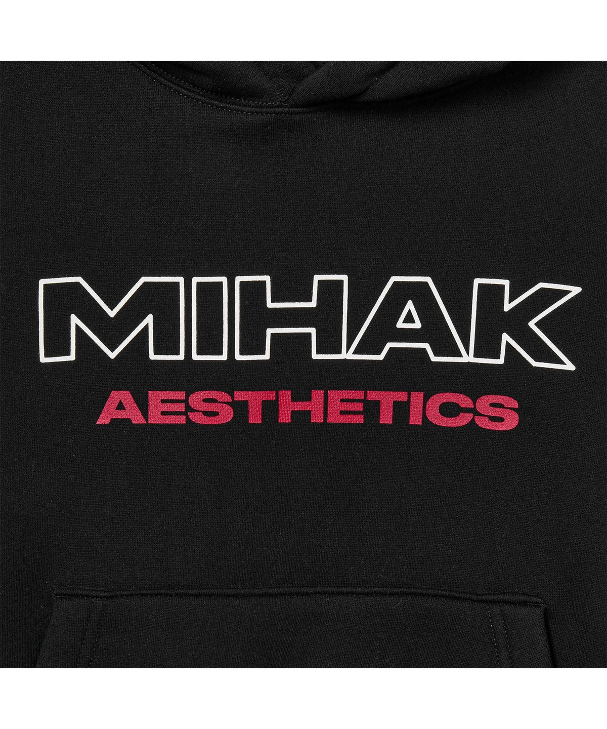 미학(MIHAK) 스트록 로고 기모 오버핏 후디 (BLACK)