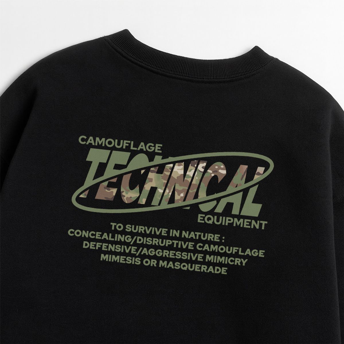 스플래시코드(SPLASHCODE) 헤비 크루넥 맨투맨 블랙 - 멀티캠 카모(Multicam Camo)