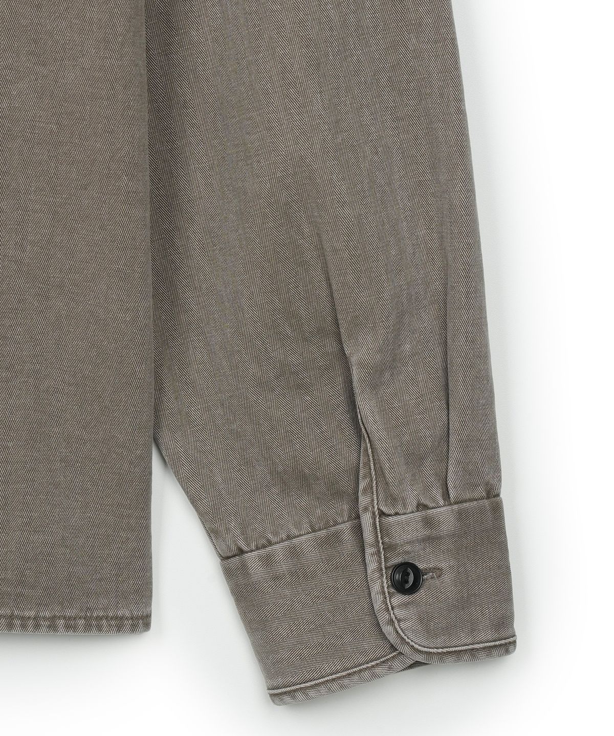 구보(GUVO) Washed open-collar shirt, brown