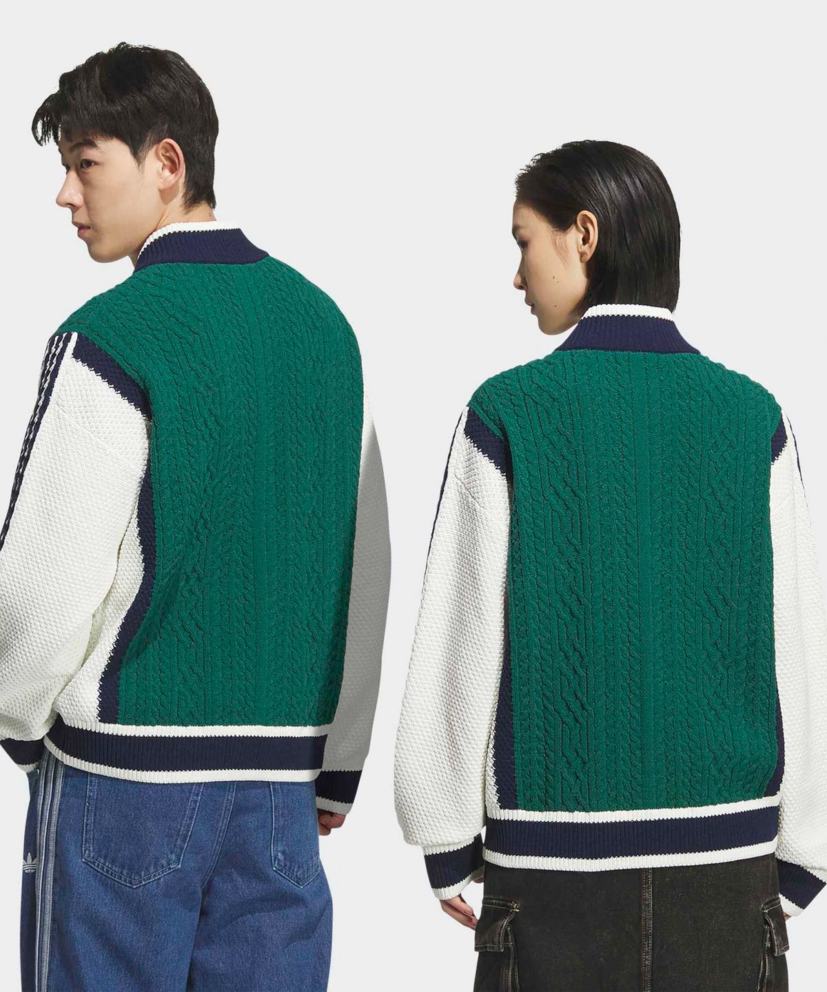 아디다스(ADIDAS) 레트로 리믹스 가디건 - 그린 / KS5962