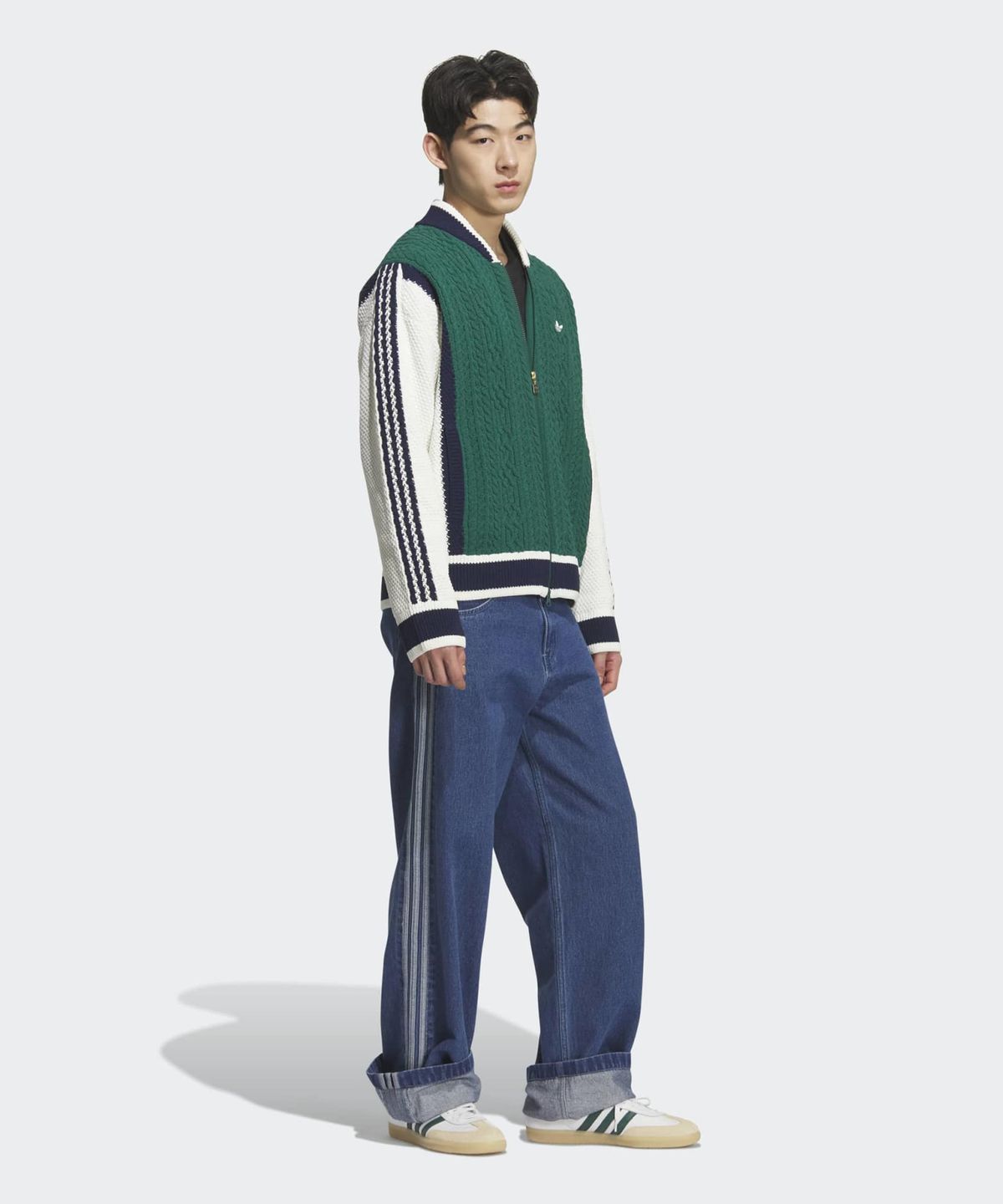 아디다스(ADIDAS) 레트로 리믹스 가디건 - 그린 / KS5962