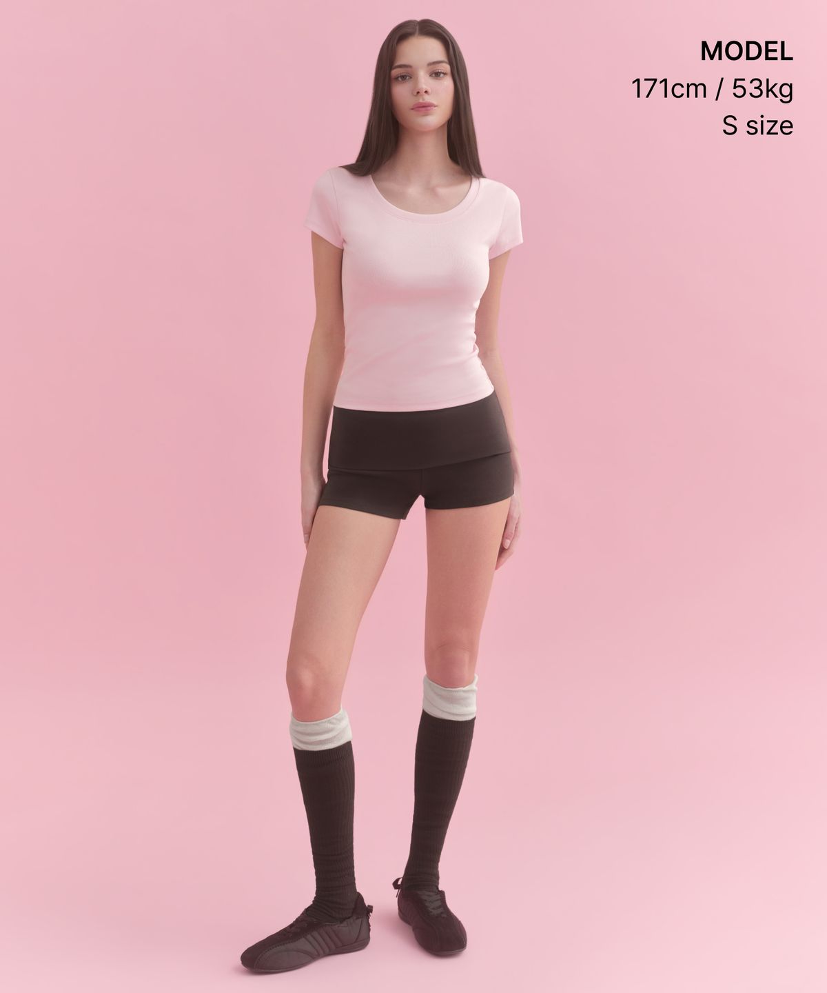 무신사 스탠다드 우먼(MUSINSA STANDARD WOMAN) 우먼즈 슬림 스쿱 넥 캡 슬리브 티셔츠 [라이트 핑크]