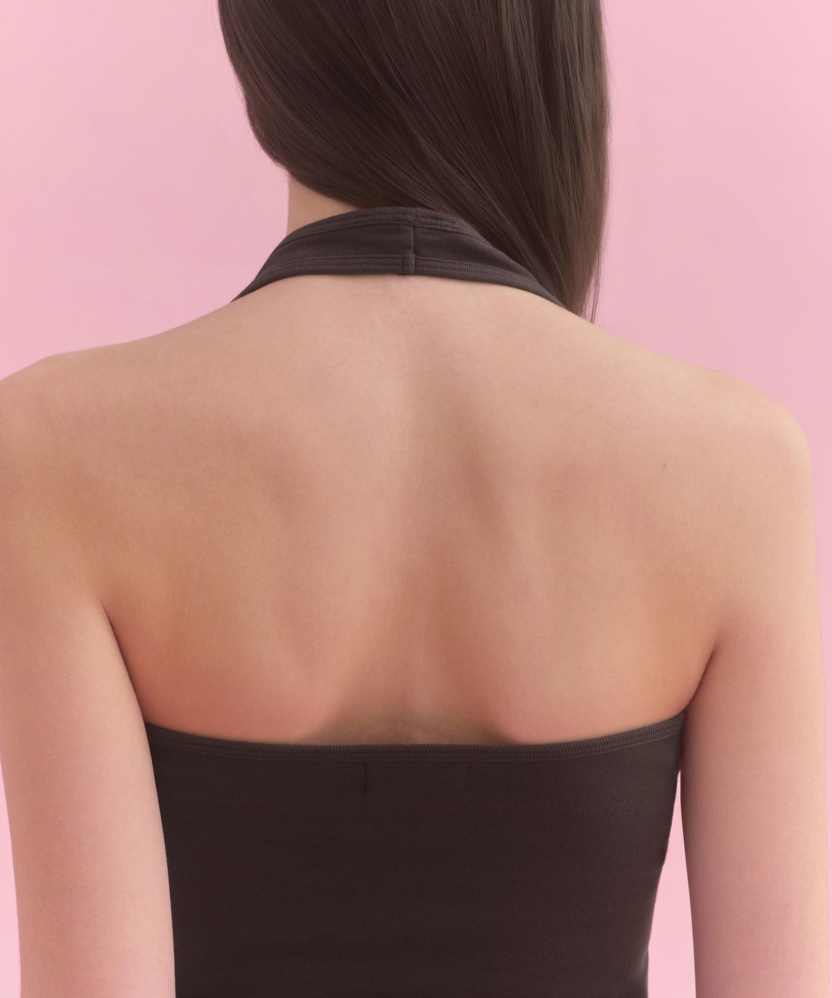 무신사 스탠다드 우먼(MUSINSA STANDARD WOMAN) 우먼즈 슬림 홀터 탑 [다크 브라운]