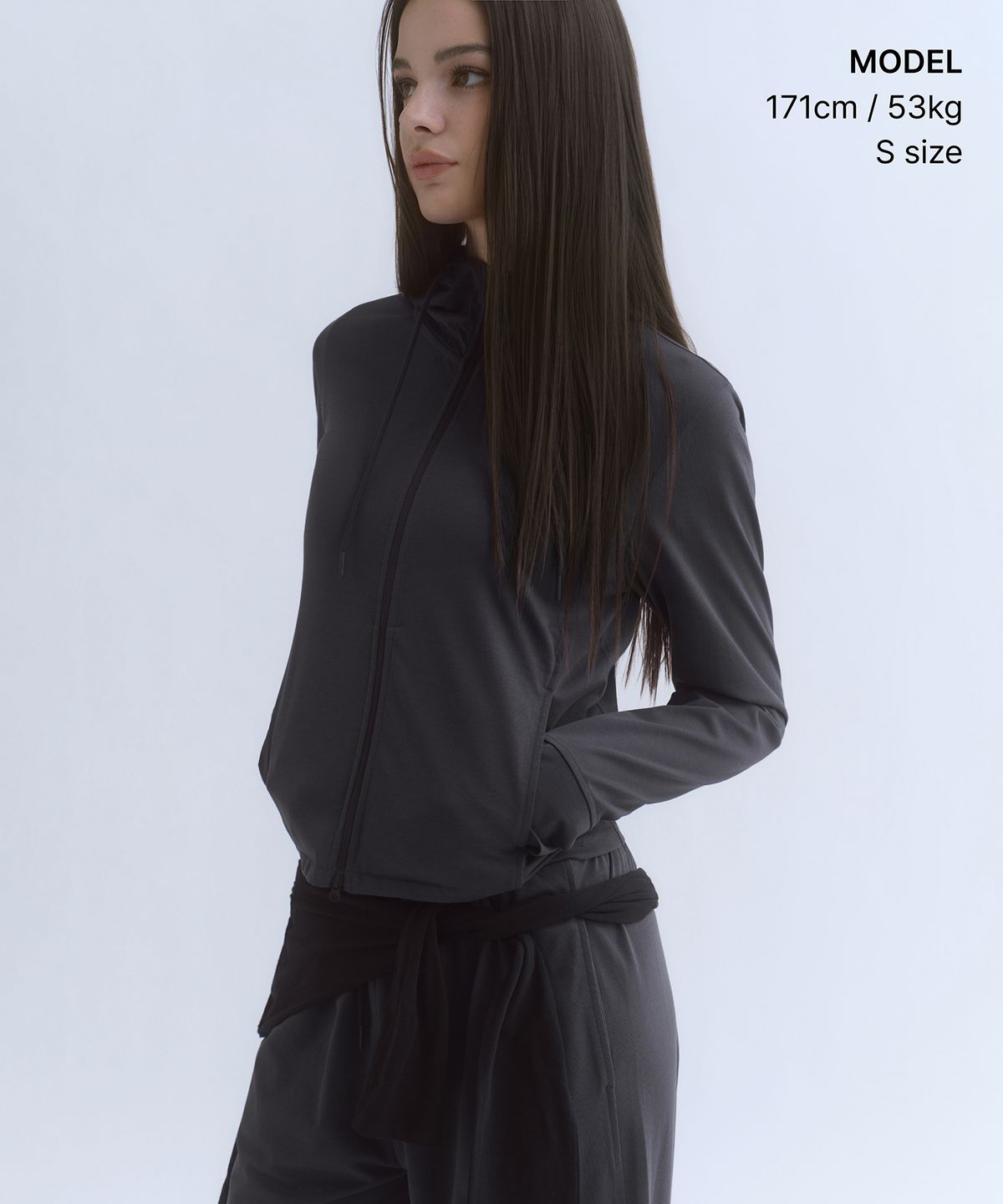 무신사 스탠다드 우먼(MUSINSA STANDARD WOMAN) [UV 프로텍션] 우먼즈 쿨링 저지 후디드 집업 [다크 그레이]
