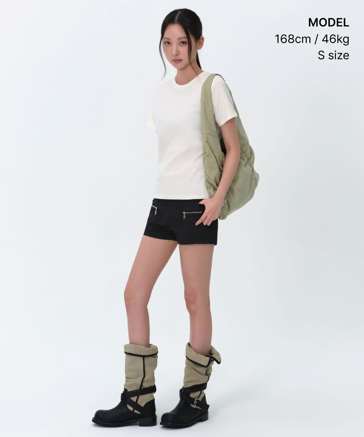 무신사 스탠다드 우먼(MUSINSA STANDARD WOMAN) 우먼즈 플레인 크루 넥 티셔츠 [크림]