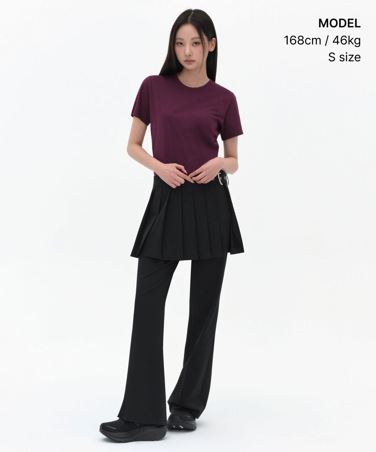 무신사 스탠다드 우먼(MUSINSA STANDARD WOMAN) 우먼즈 플레인 크루 넥 티셔츠 [버건디]