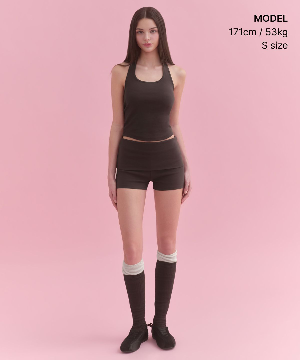 무신사 스탠다드 우먼(MUSINSA STANDARD WOMAN) 우먼즈 턴 다운 마이크로 저지 쇼츠 [다크 브라운]