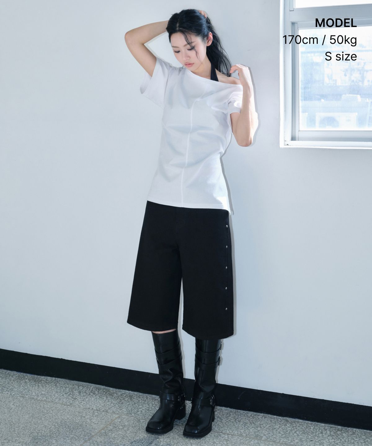 무신사 스탠다드 우먼(MUSINSA STANDARD WOMAN) 우먼즈 릴렉스드 오프숄더 티셔츠 [화이트]