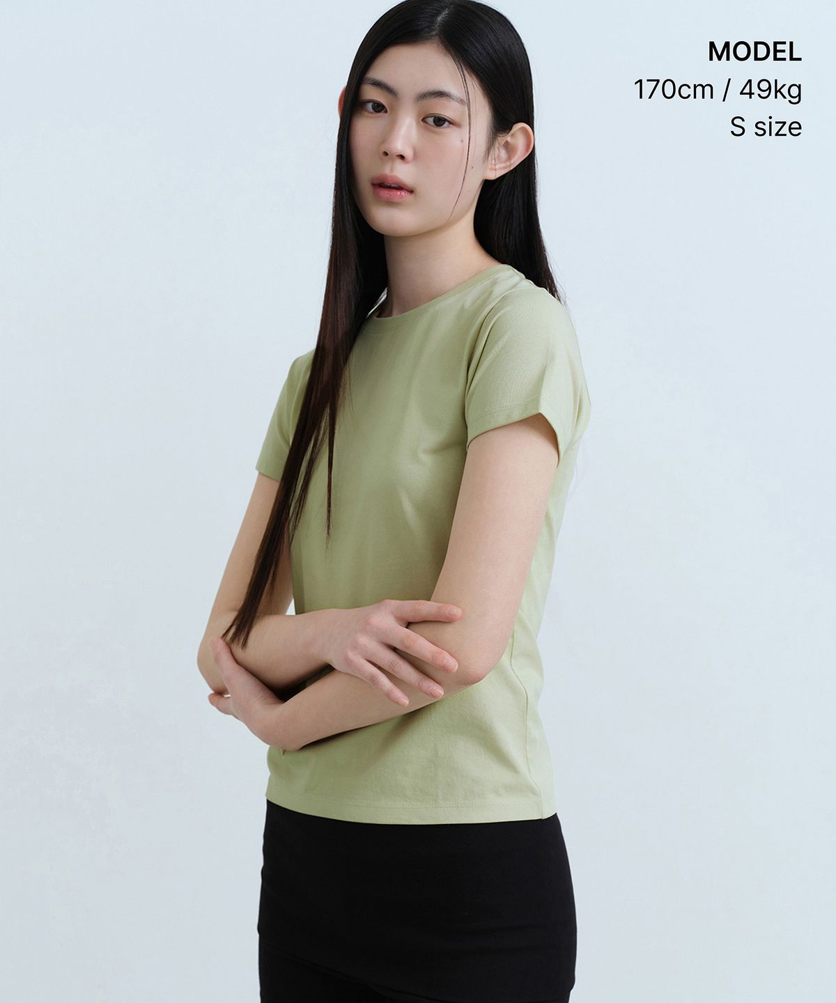 무신사 스탠다드 우먼(MUSINSA STANDARD WOMAN) [UV 프로텍션] 우먼즈 슬림 크루 넥 티셔츠 [세이지]