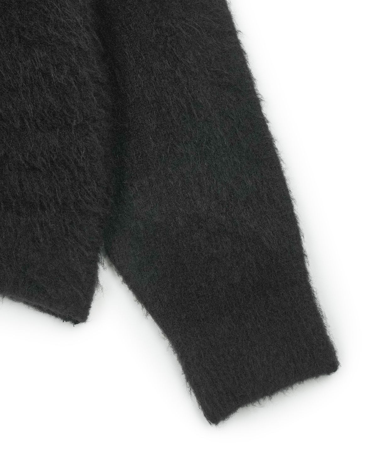 구보(GUVO) Out seam round-neck cardigan, black