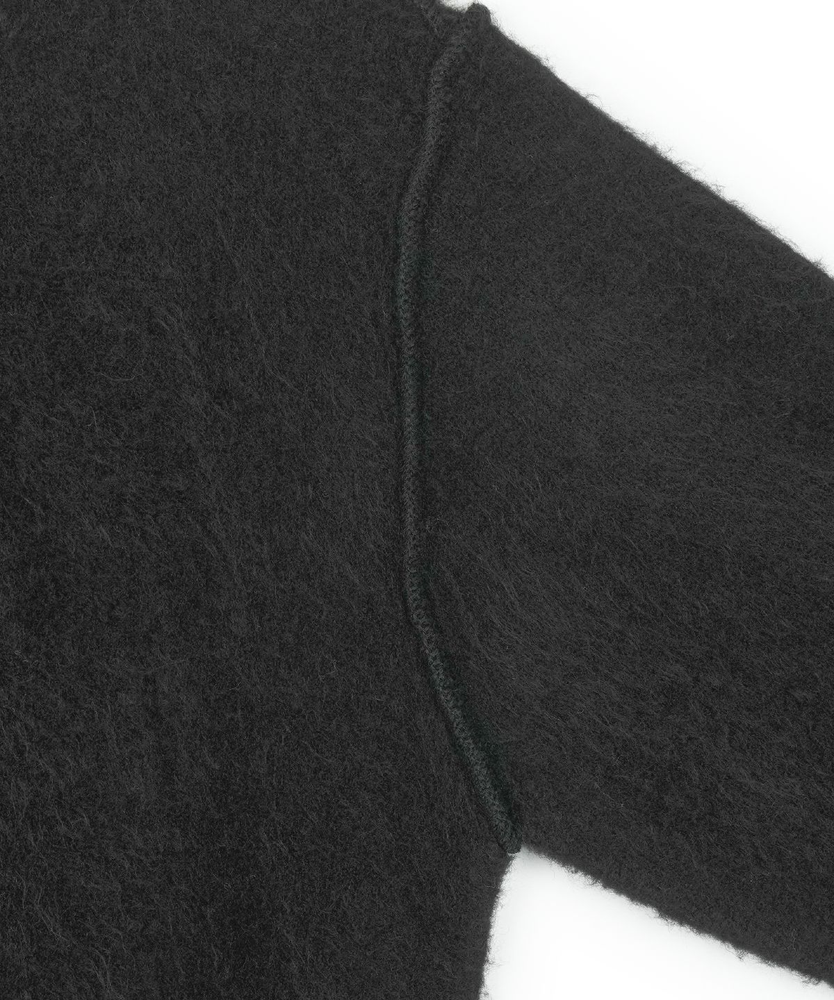 구보(GUVO) Out seam round-neck cardigan, black