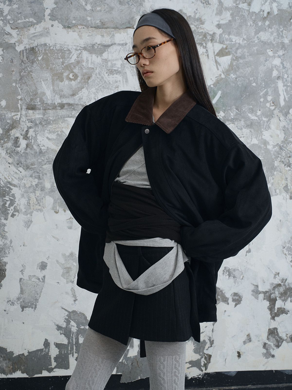 더엔엘(THE N:L) 스웨이드 코듀로이 카라 자켓