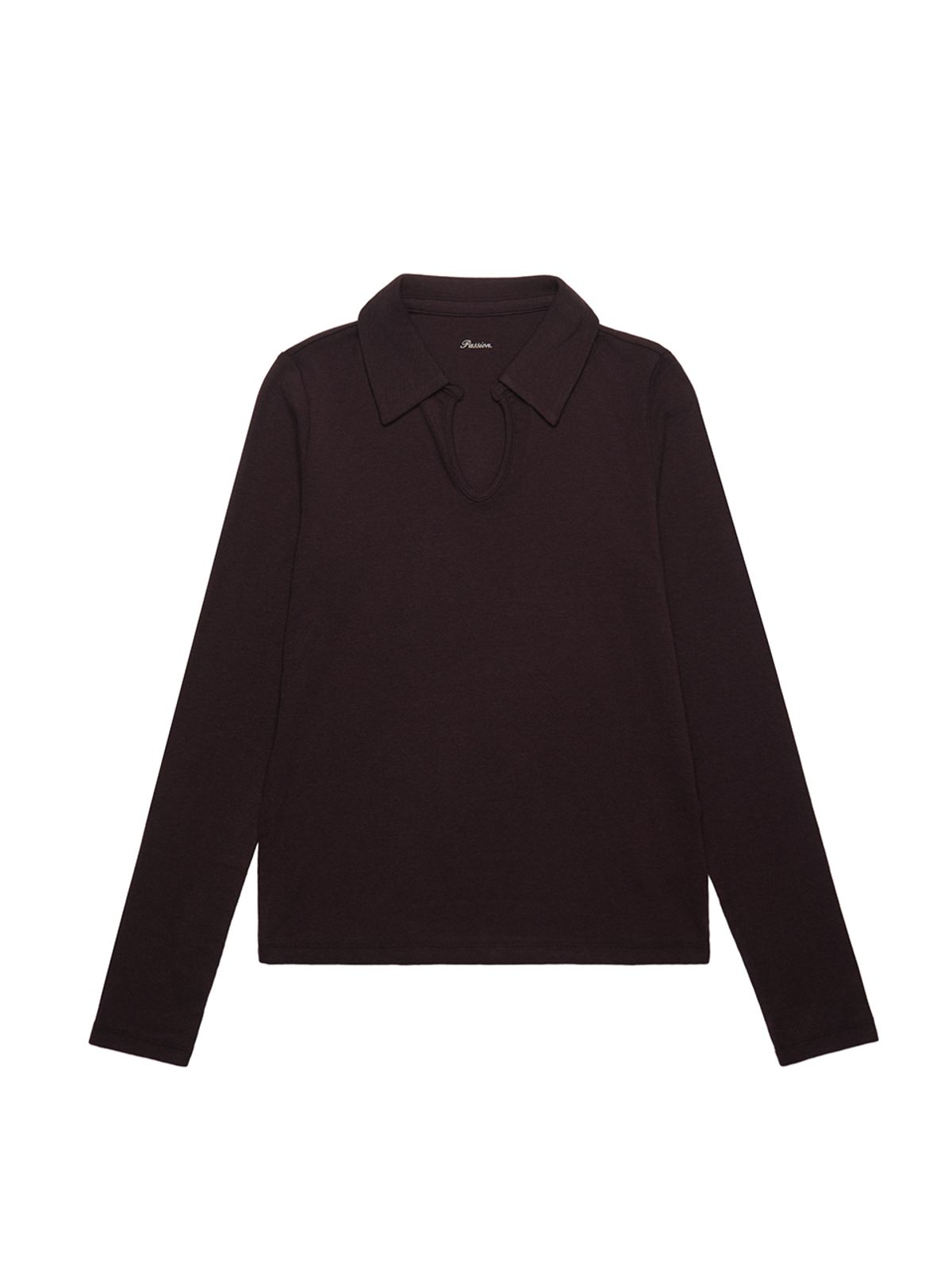 헌치(HUNCH) Open-Collar U-Neck Jersey Top
