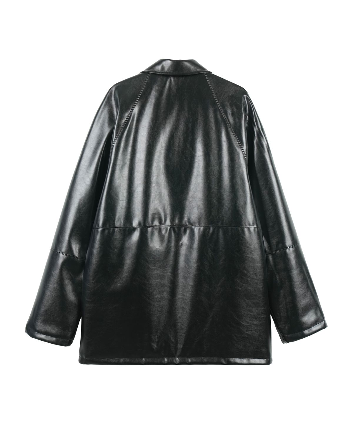 구보(GUVO) Faux leather raglan coat