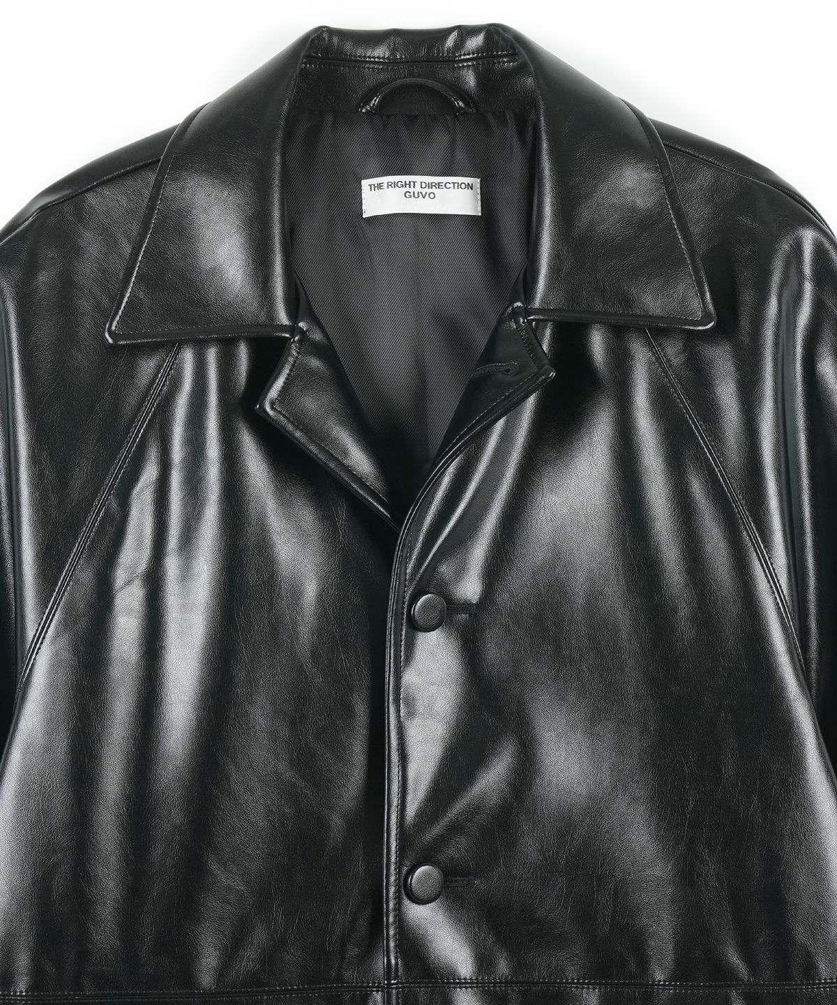 구보(GUVO) Faux leather raglan coat