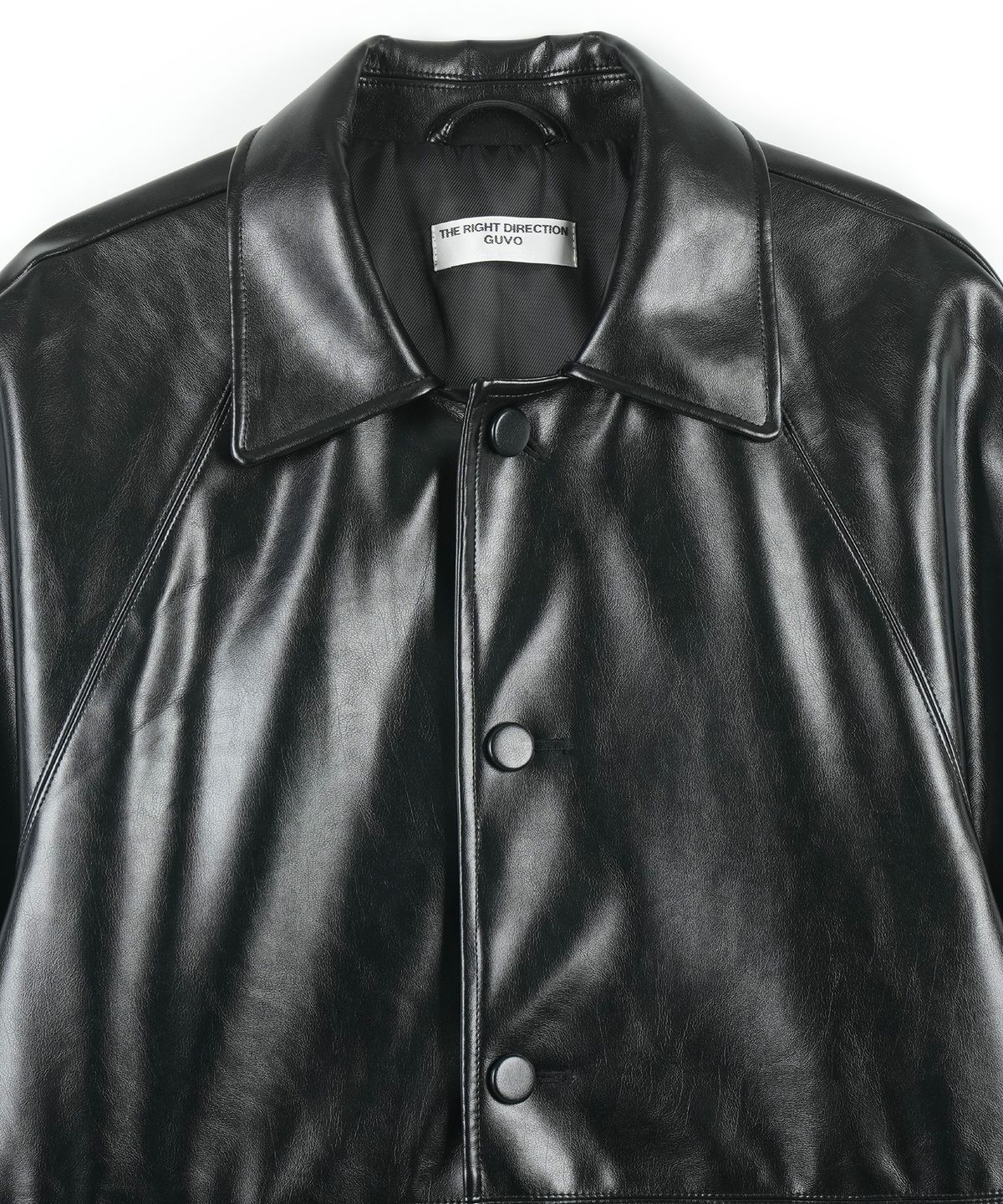 구보(GUVO) Faux leather raglan coat