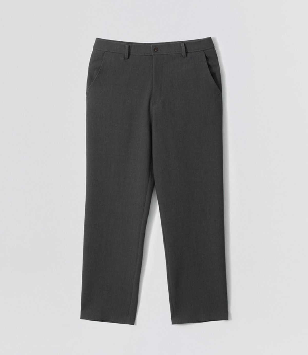 이지오(EZIO) Hidden Banding Semi-Wide Pants_Charcoal