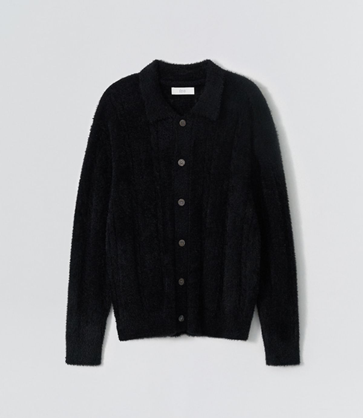 이지오(EZIO) Cable Angora Cara Cardigan_Black