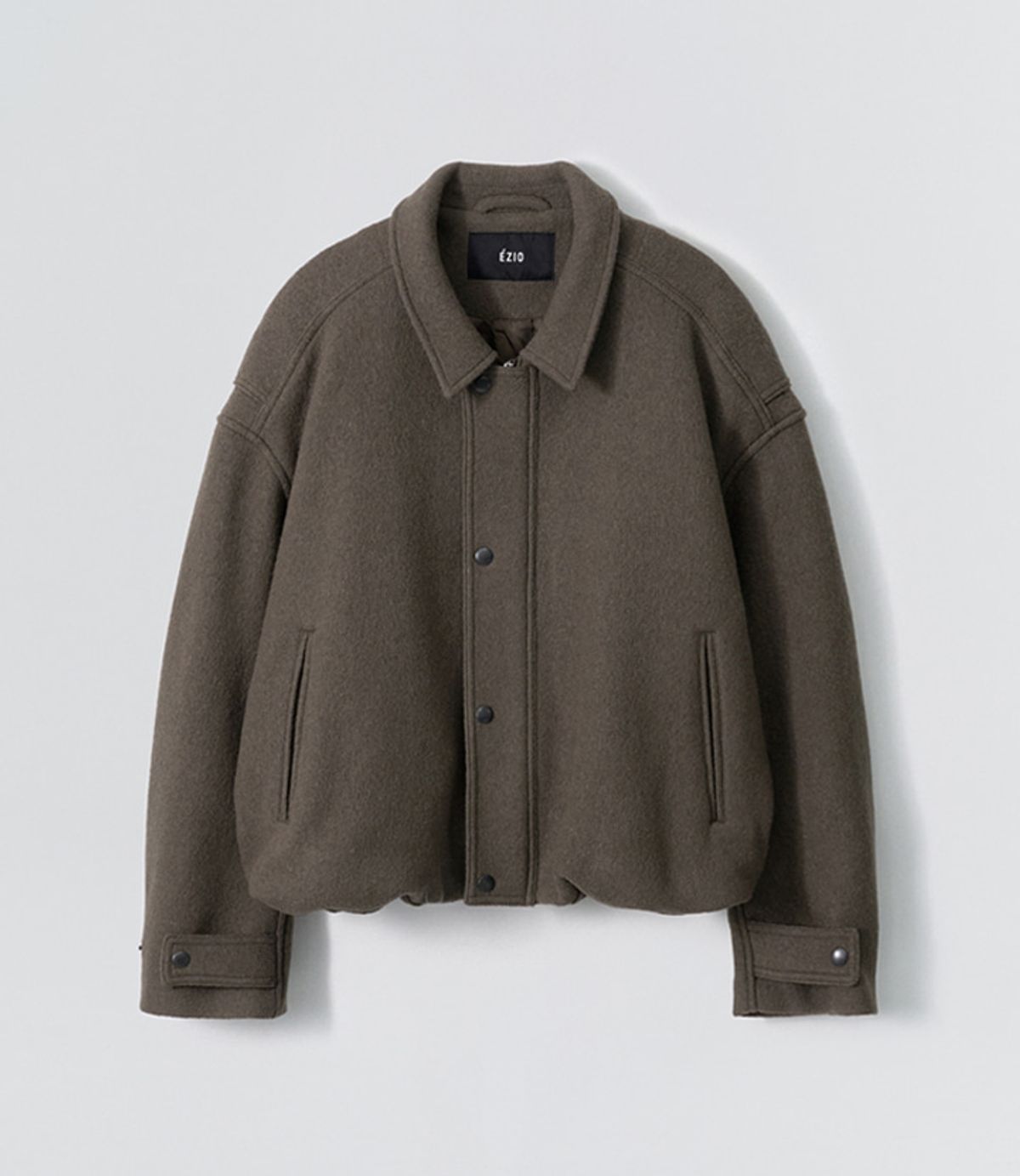 이지오(EZIO) Wool Crop Zip Jacket_Beige