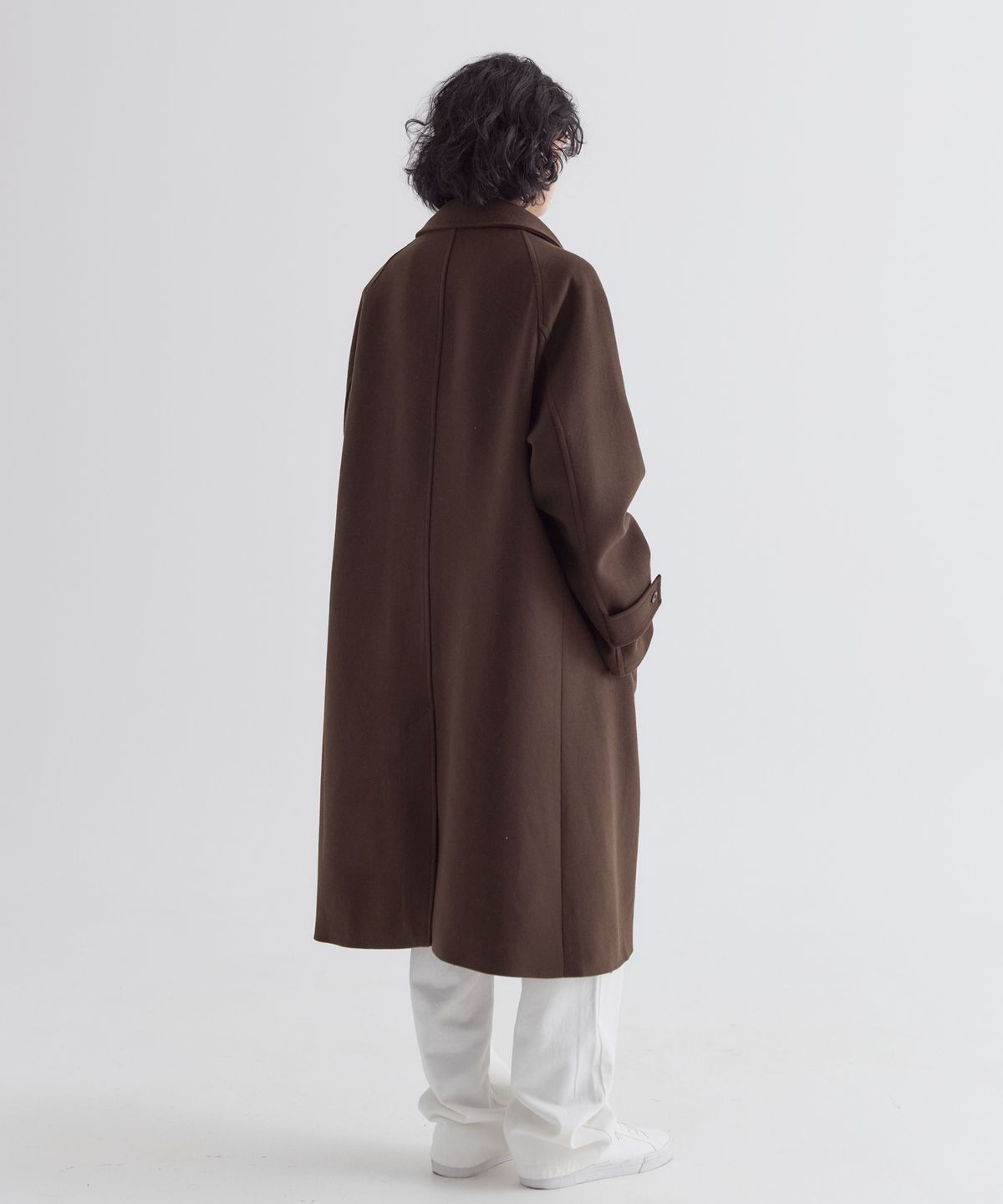 이지오(EZIO) Wool Blend Balmacan Coat_Brown