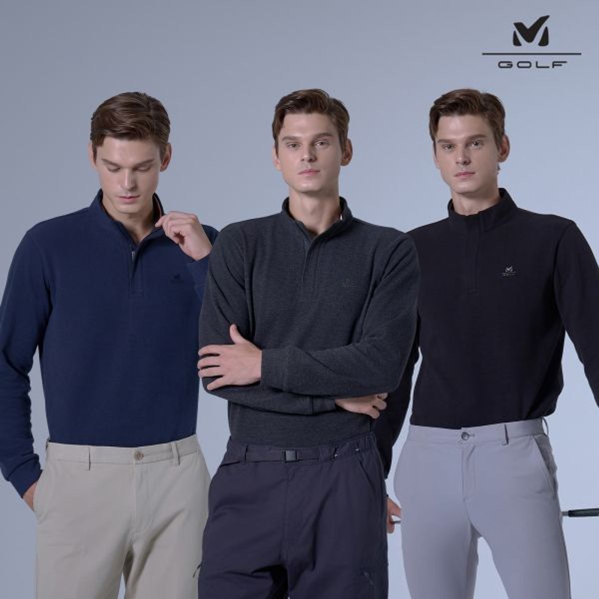 밀레골프(MILLET GOLF) 기모 하프집업 남성 3color