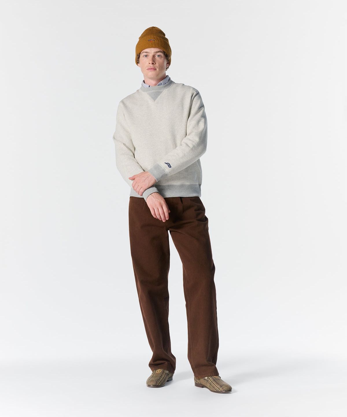 노아(NOAH) (U) 브러시드 플리츠 진 퍼지 BRUSHED PLEATED JEANS FUDGE