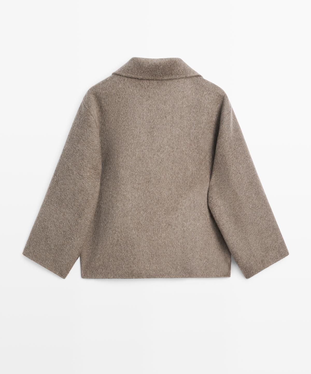마시모두띠(MASSIMO DUTTI) 울 블렌드 하이넥 미디 코트