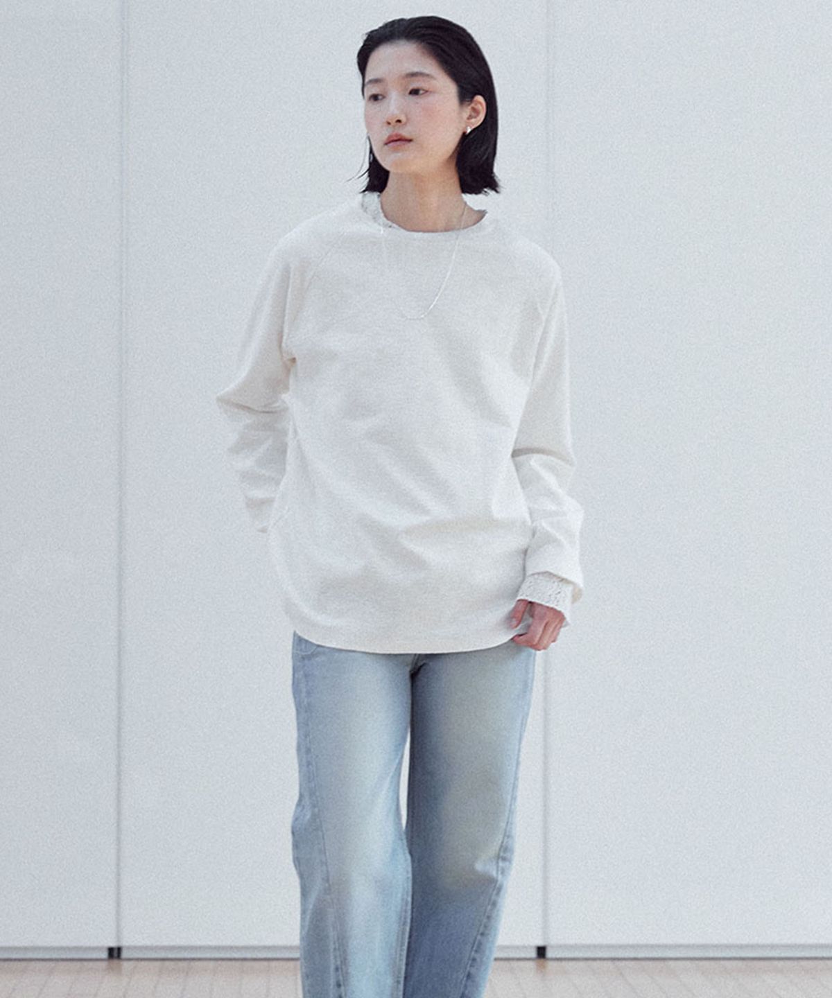 유토시스(EUTOSIS) REGLAN CUTTING TOP(IVORY)