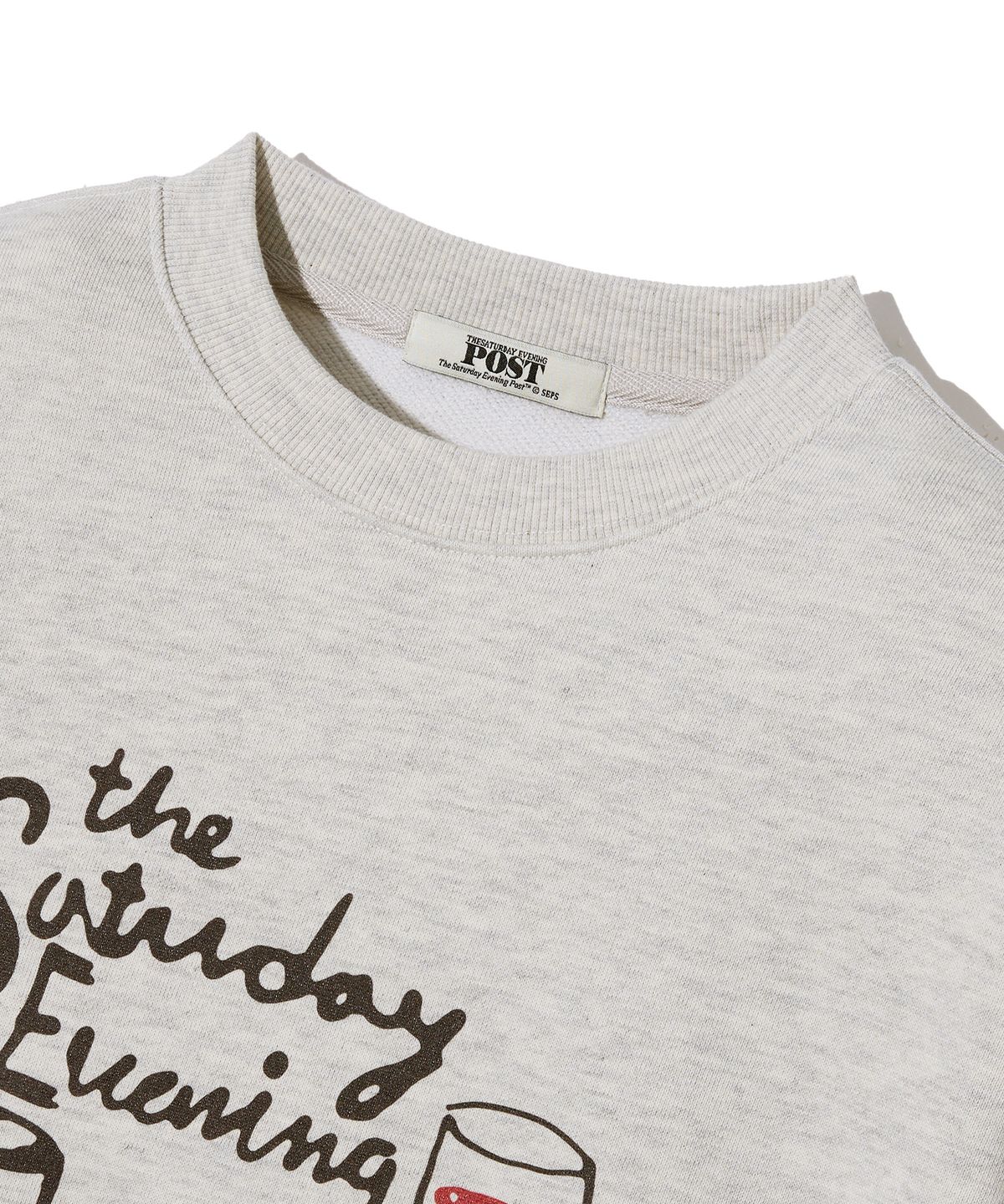 더 새터데이 이브닝 포스트(THE SATURDAY EVENING POST) Wine Graphic Sweat shirt_Oatmeal