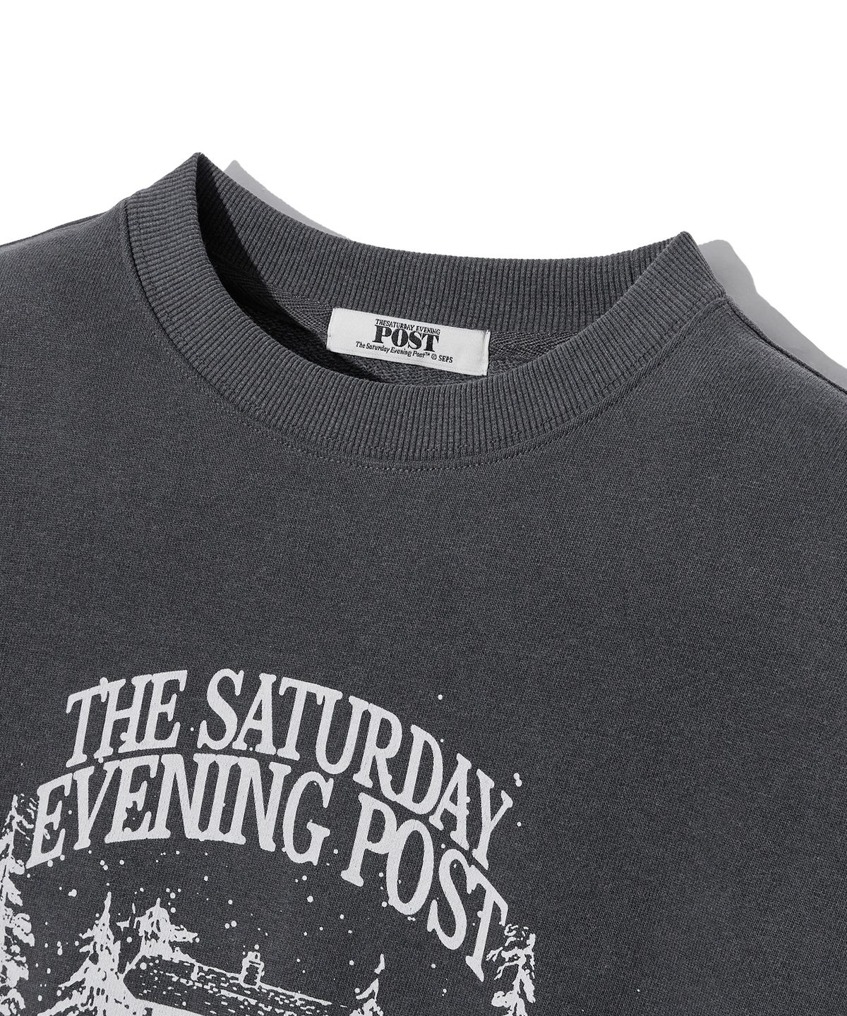 더 새터데이 이브닝 포스트(THE SATURDAY EVENING POST) Snow House Graphic Sweat shirt_Charcoal